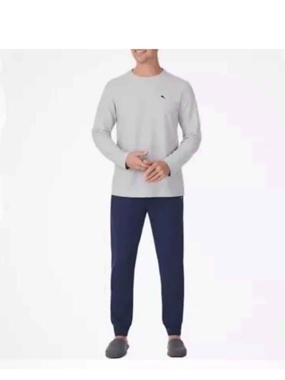 Tommy Bahama Mens 2 Pc Lounge Set, Navy/Gray Size Medium